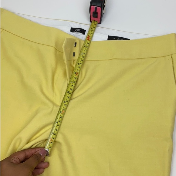 LOFT Marisa Yellow Trouser Cropped Work Pants 14 - Picture 9 of 10